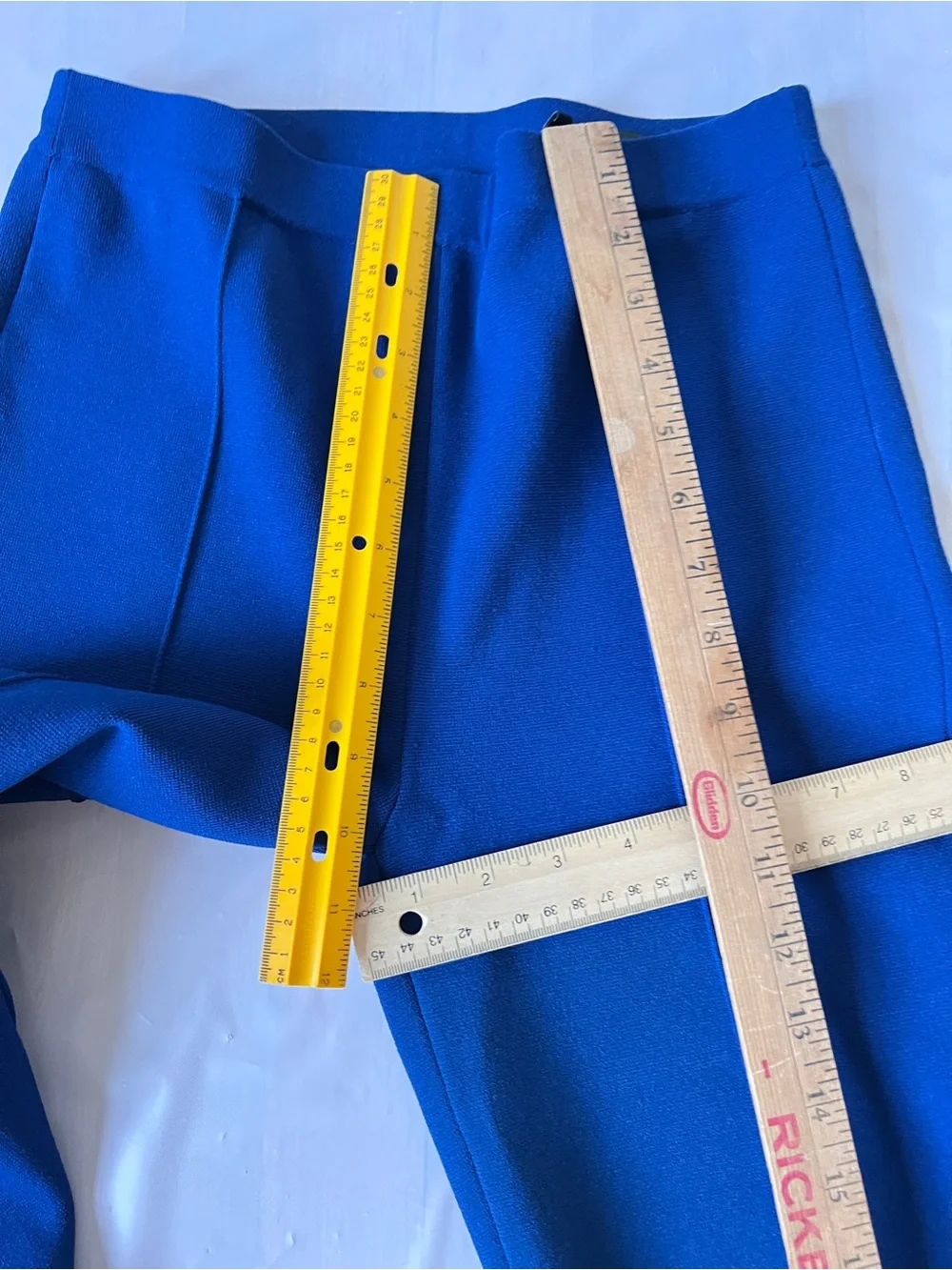 Theory Compact Crepe Crop Flare Pant Royal Blue Size XS P elastic W 26